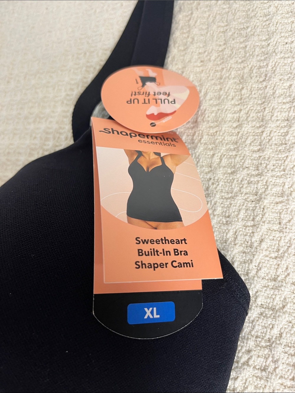 Shapermint Black Sweetheart Built-In Bra (wireless) Cami Top new in bag w tag XL - Picture 2 of 16